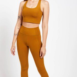 Girlfriend Collective Matching Set in Saddle